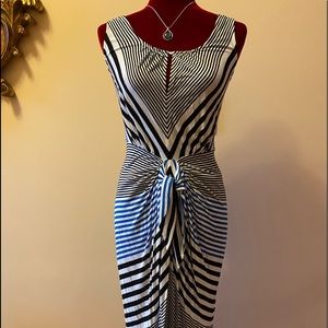 BCBG MAXAZRIA summer dress white, black & blue Med